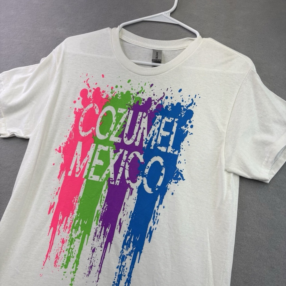 Cozumel Mexico Graphic T-Shirt Gildan Heavy Cotton White Mens S Small